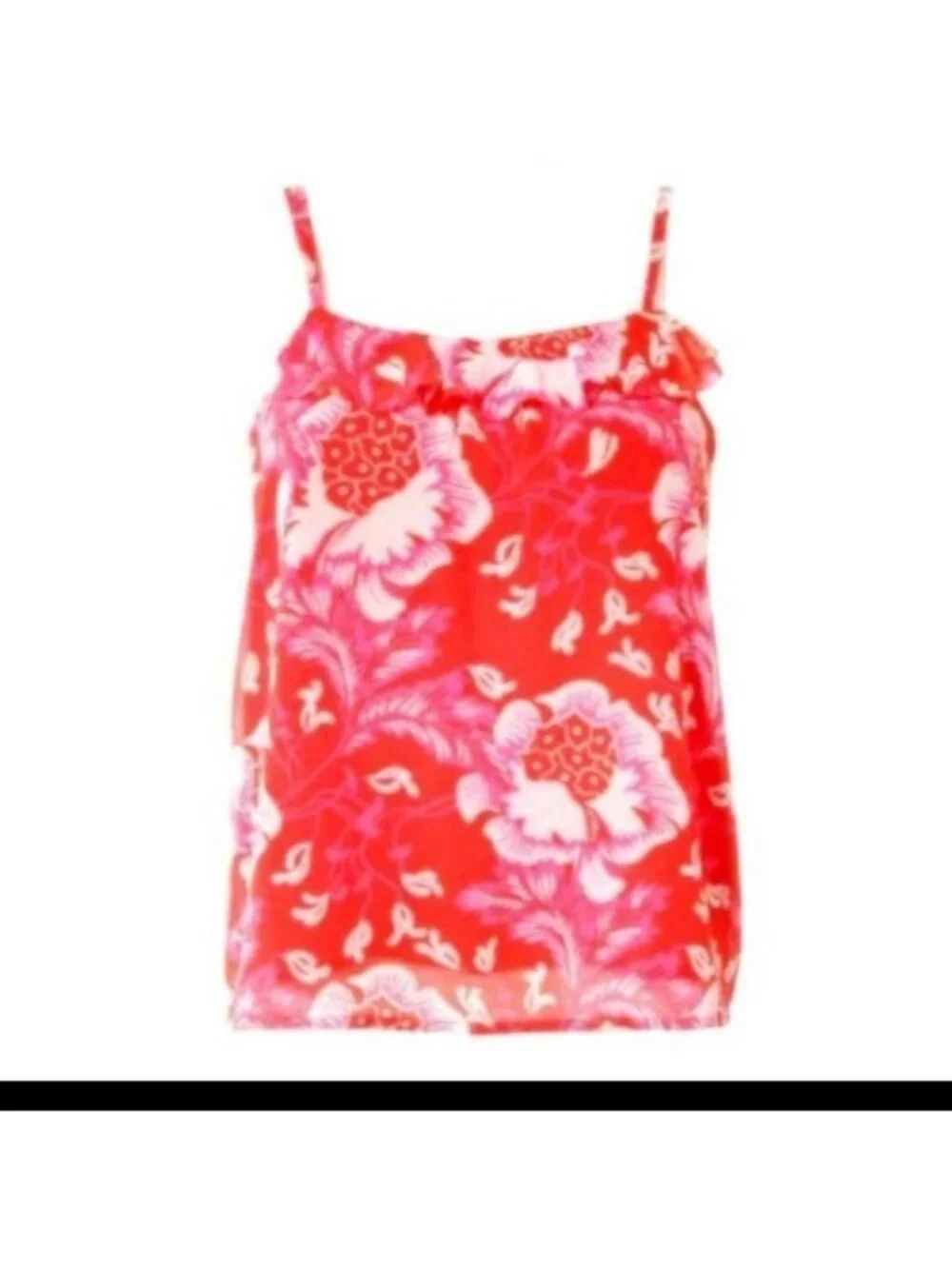 Juicy Couture Spaghetti Strap Camisole Orange, Pink, Floral, Tank Top